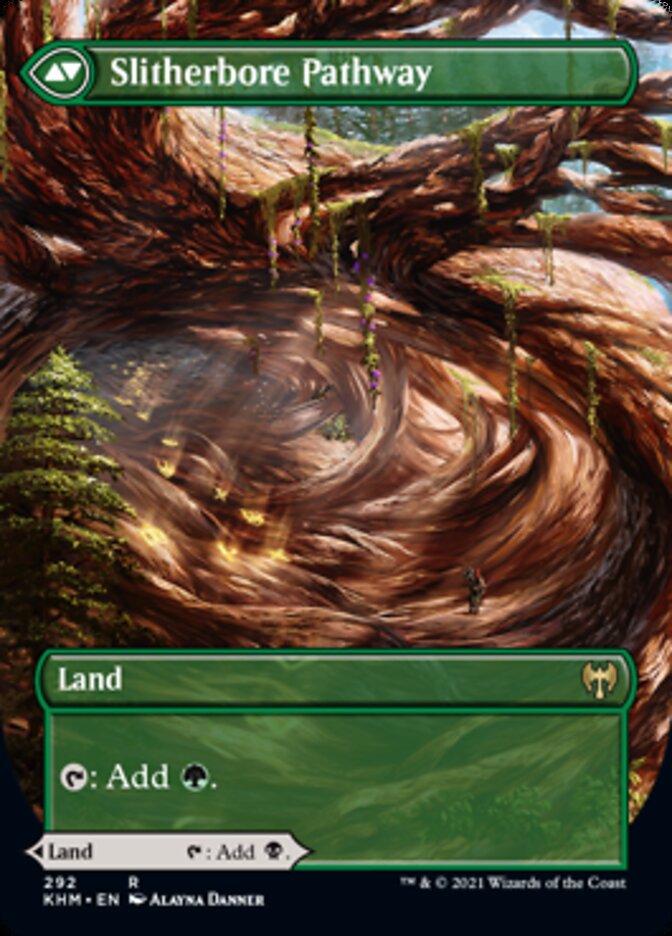Darkbore Pathway // Slitherbore Pathway (KHM-292) [Kaldheim]: (Showcase) (Borderless) Foil