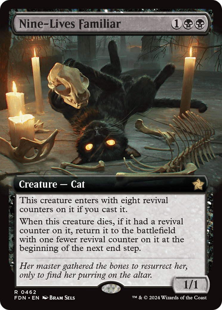 Nine-Lives Familiar (FDN-462) [Foundations]: (Extended Art) Foil