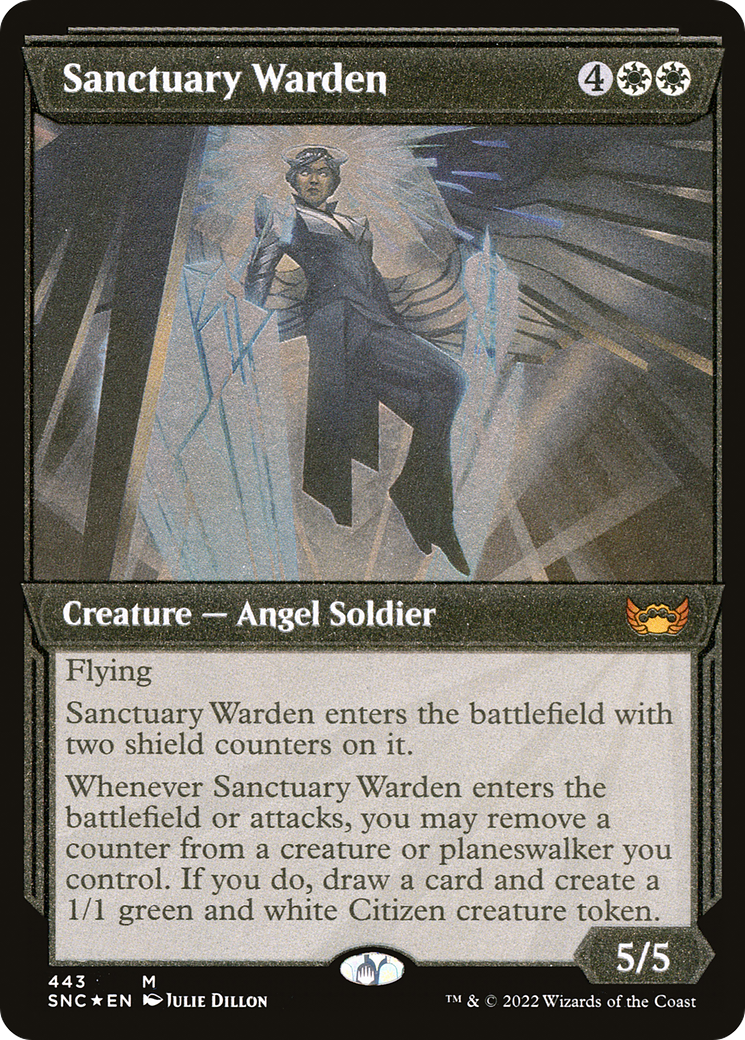 Sanctuary Warden (Showcase) (Foil Etched) (SNC-443) [Streets of New Capenna] Foil
