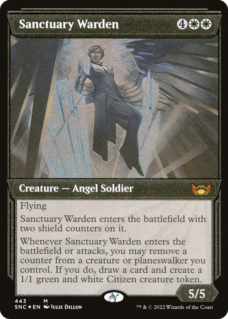 Sanctuary Warden (SNC-443) [Streets of New Capenna]: (Showcase) Etched Foil