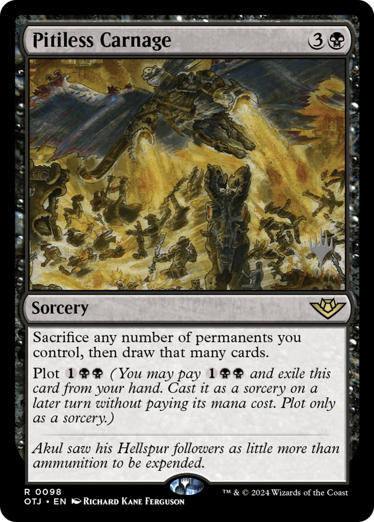 Pitiless Carnage (PPOTJ-98P) [Outlaws of Thunder Junction Promos] Foil