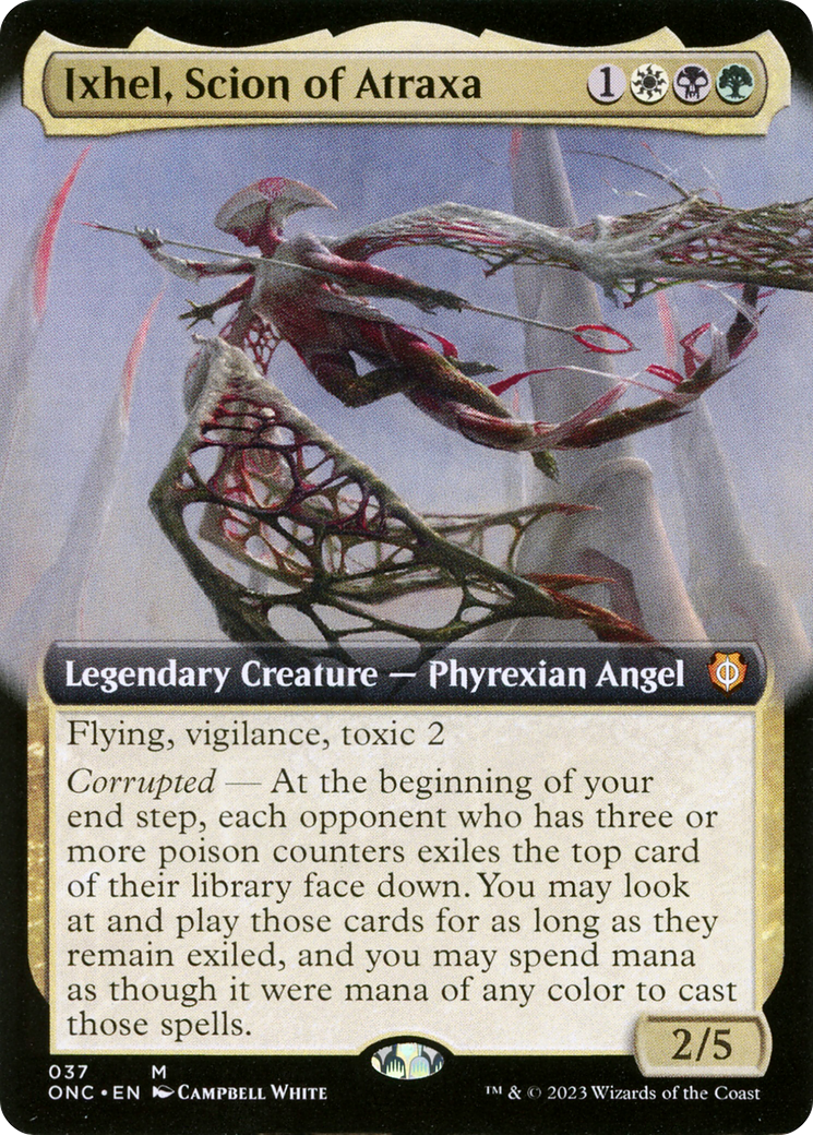 Ixhel, Scion of Atraxa (ONC-037) [Phyrexia: All Will Be One Commander]: (Extended Art) Foil