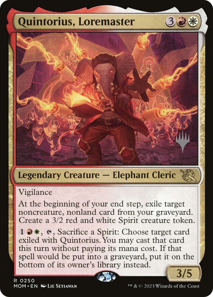 Quintorius, Loremaster (PPMOM-250P) [March of the Machine Promos] Foil