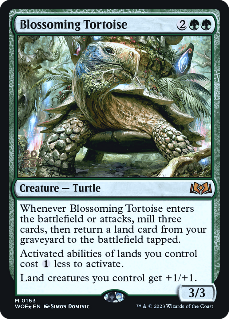 Blossoming Tortoise (PRE-163S) [Wilds of Eldraine Promos] Foil