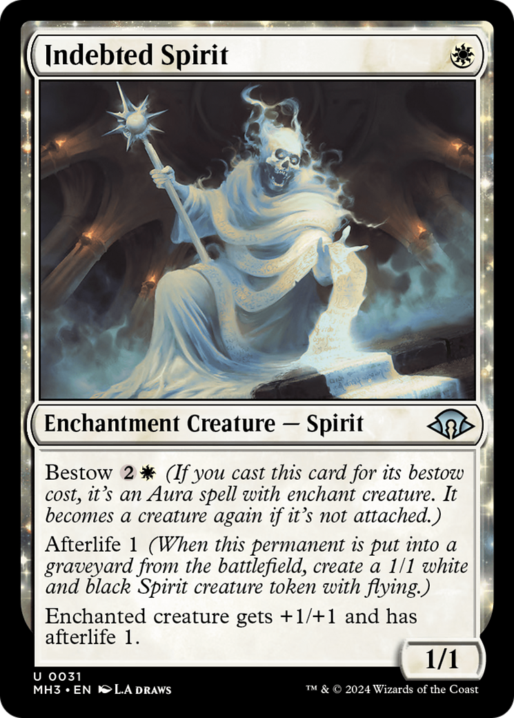 Indebted Spirit (MH3-031) [Modern Horizons 3]: (enchantment) Foil