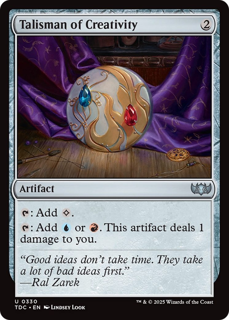 Talisman of Creativity (TDC-330) [Commander: Tarkir: Dragonstorm]
