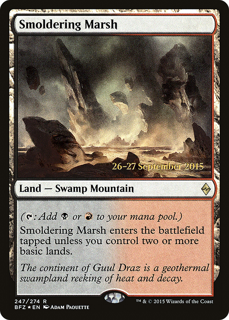 Smoldering Marsh (PRE-247S) [Battle for Zendikar Promos] Foil