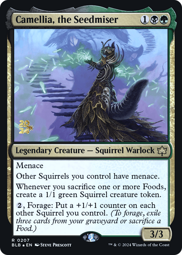 Camellia, the Seedmiser (PRE-207S) [Bloomburrow Promos] Foil