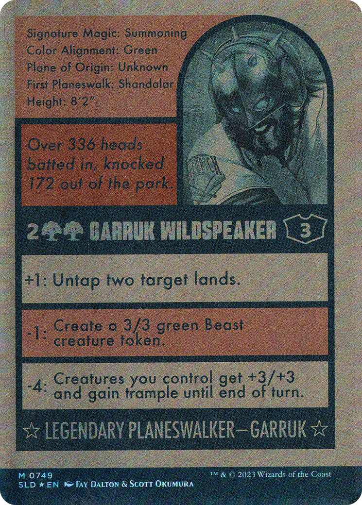 Garruk Wildspeaker // Garruk Wildspeaker (SLD-749) [Secret Lair Drop]: (Full Art) (Borderless) Foil