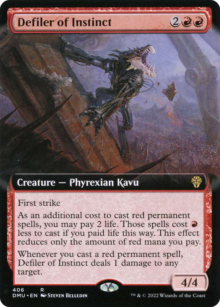 Defiler of Instinct (DMU-406) [Dominaria United]: (Extended Art) Foil