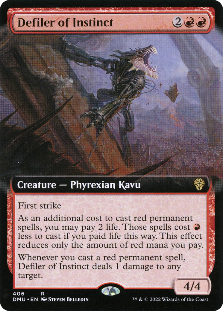 Defiler of Instinct (Extended Art) (DMU-406) [Dominaria United] Foil