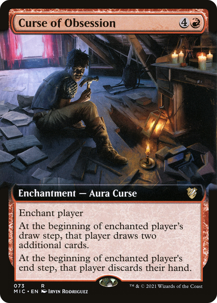 Curse of Obsession (MIC-073) [Midnight Hunt Commander]: (Extended Art)