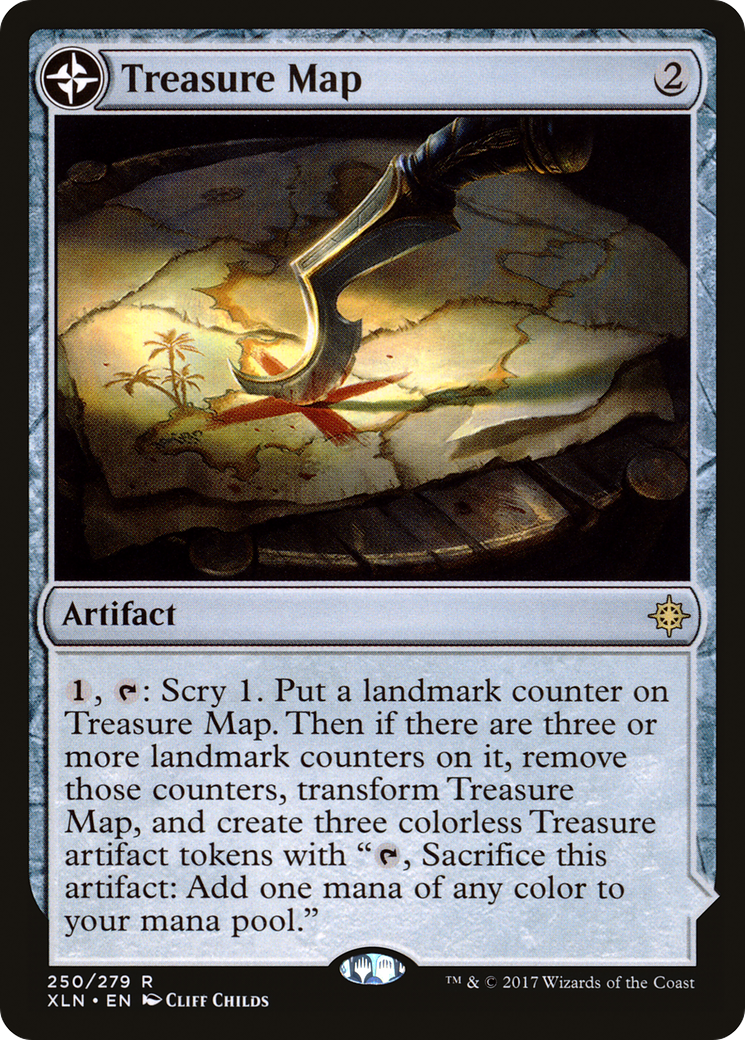 Treasure Map // Treasure Cove (XLN-250) [Ixalan]: (compasslanddfc) Foil