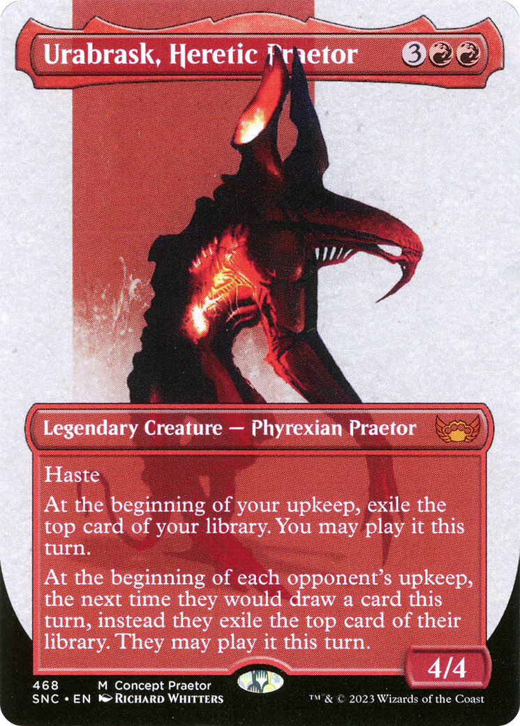 Urabrask, Heretic Praetor (Concept Praetor) (ONE-468) (Borderless) [Streets of New Capenna]