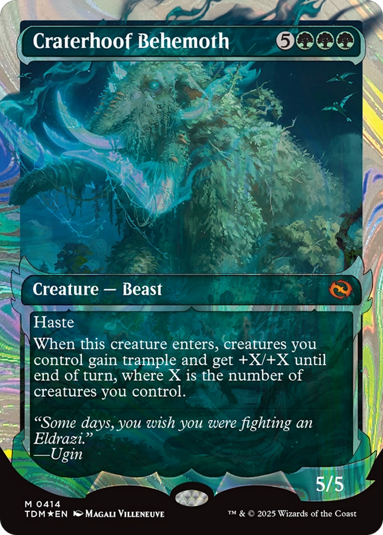 Craterhoof Behemoth (TDM-414) [Tarkir: Dragonstorm]: (Showcase) (Borderless) Foil