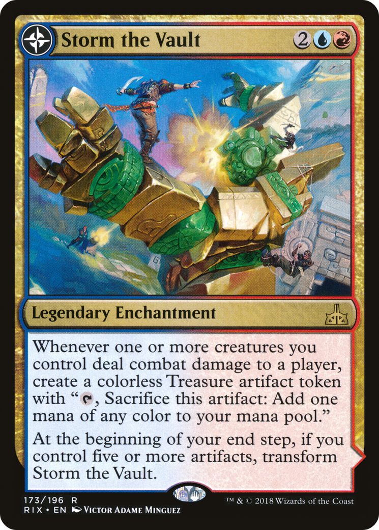 Storm the Vault // Vault of Catlacan (RIX-173) [Rivals of Ixalan]: (compasslanddfc) Foil