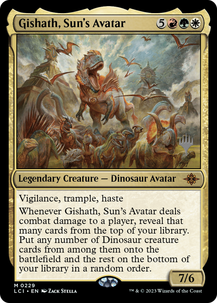 Gishath, Sun's Avatar (PPLCI-229P) [The Lost Caverns of Ixalan Promos] Foil