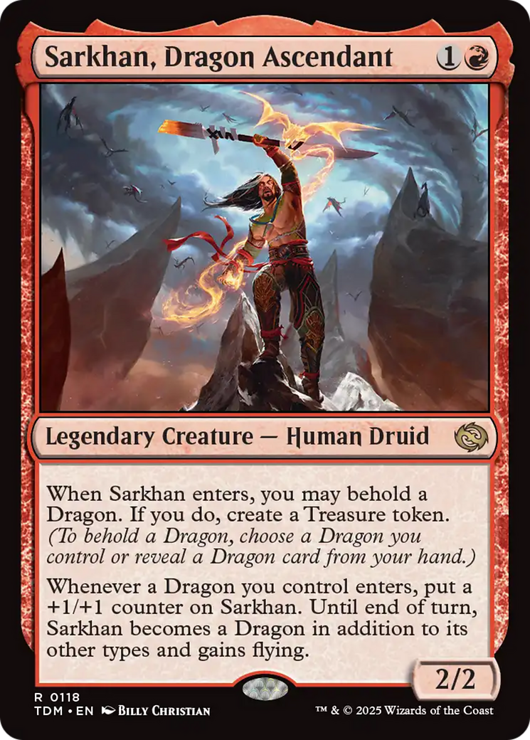 Sarkhan, Dragon Ascendant (TDM-118) [Tarkir: Dragonstorm] Foil