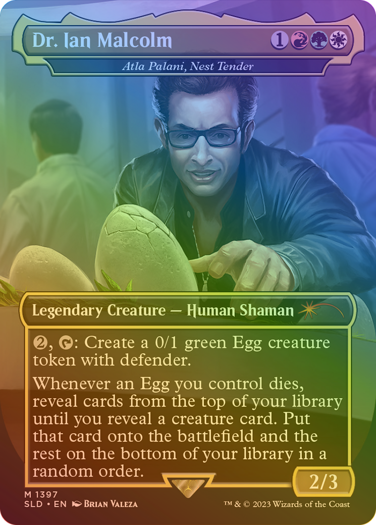 Atla Palani, Nest Tender (SLD-1397★) [Secret Lair Drop] / Dr. Ian Malcolm (Borderless) Foil