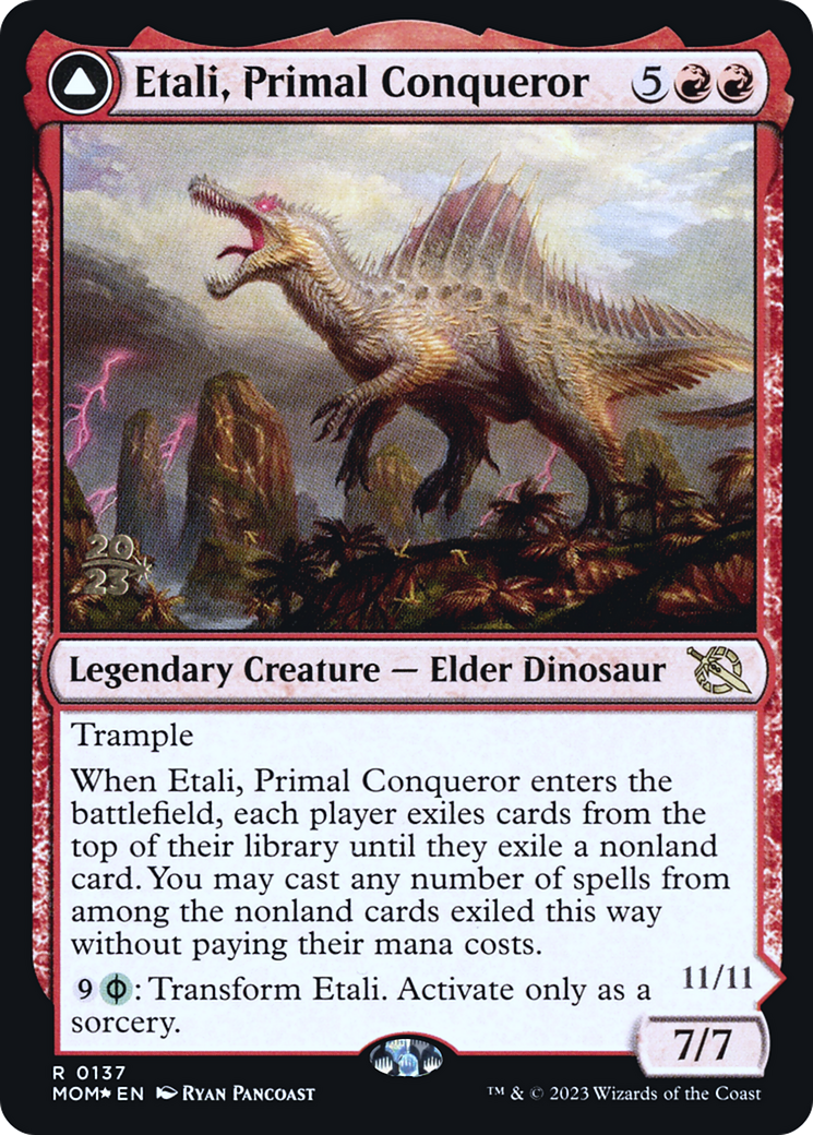 Etali, Primal Conqueror // Etali, Primal Sickness (PRE-137S) [March of the Machine Promos] Foil