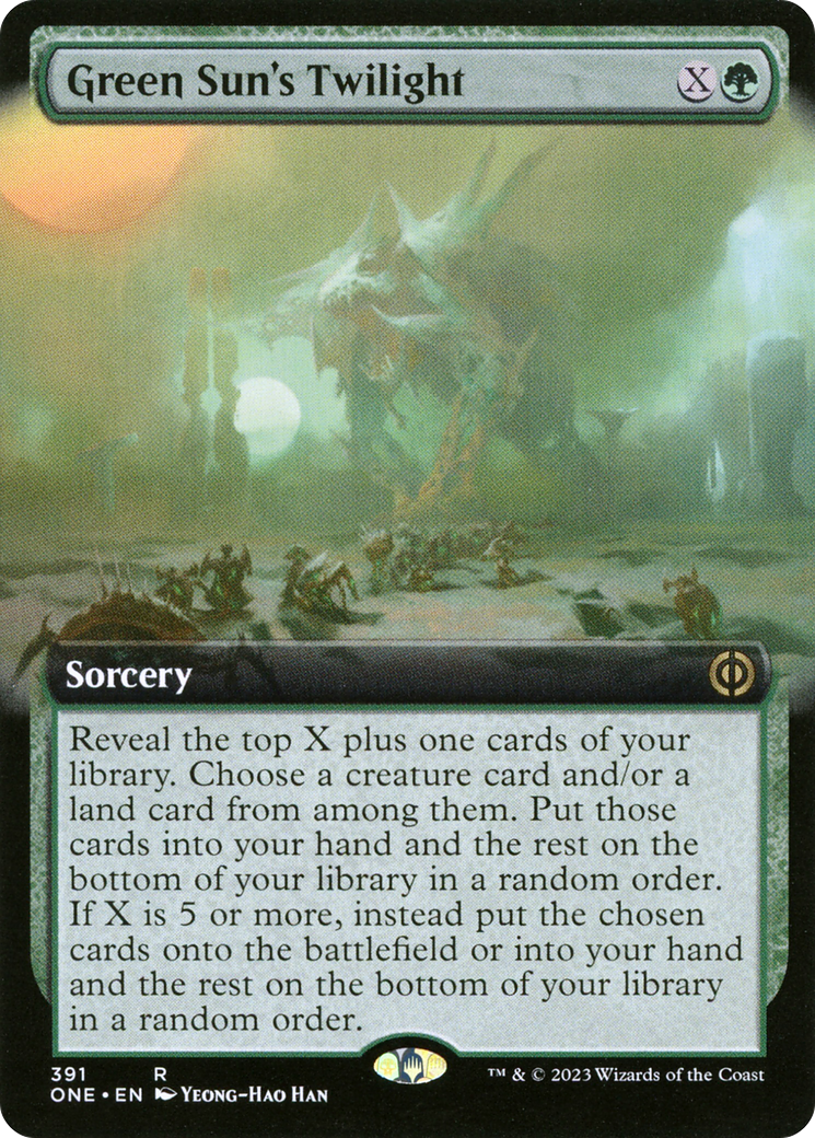 Green Sun's Twilight (ONE-391) [Phyrexia: All Will Be One]: (Extended Art) Foil