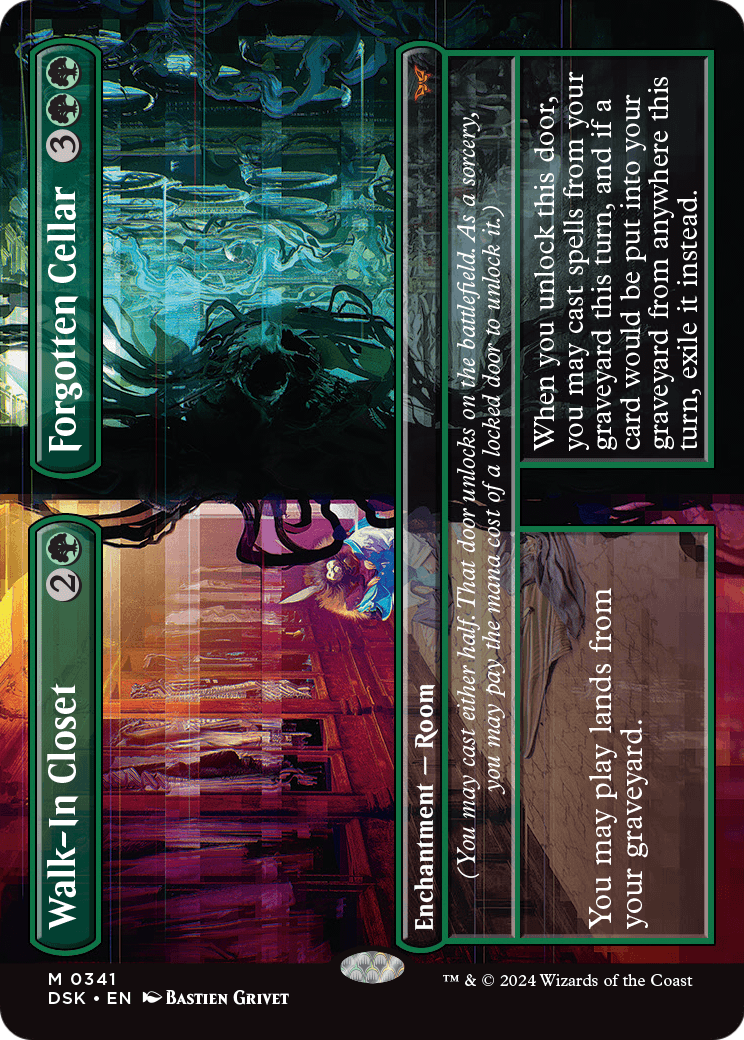 Walk-In Closet // Forgotten Cellar (Borderless) (DSK-341) [Duskmourn: House of Horror] Foil