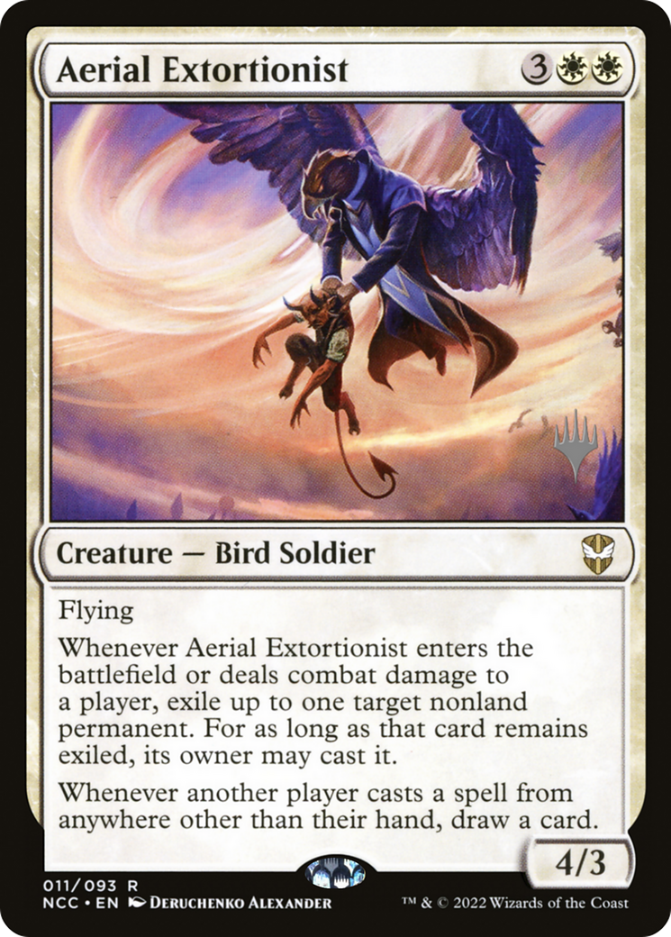 Aerial Extortionist (PPSNC-011) [Promo Pack: New Capenna Commander Promos] Foil
