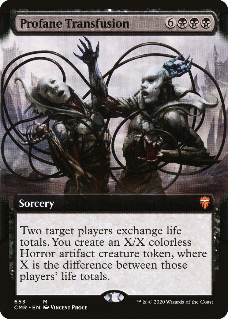 Profane Transfusion (CMR-653) [Commander Legends]: (Extended Art) Foil