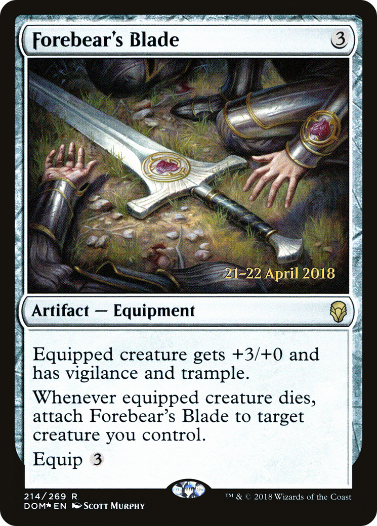 Forebear's Blade (PRE-214S) [Dominaria Promos] Foil