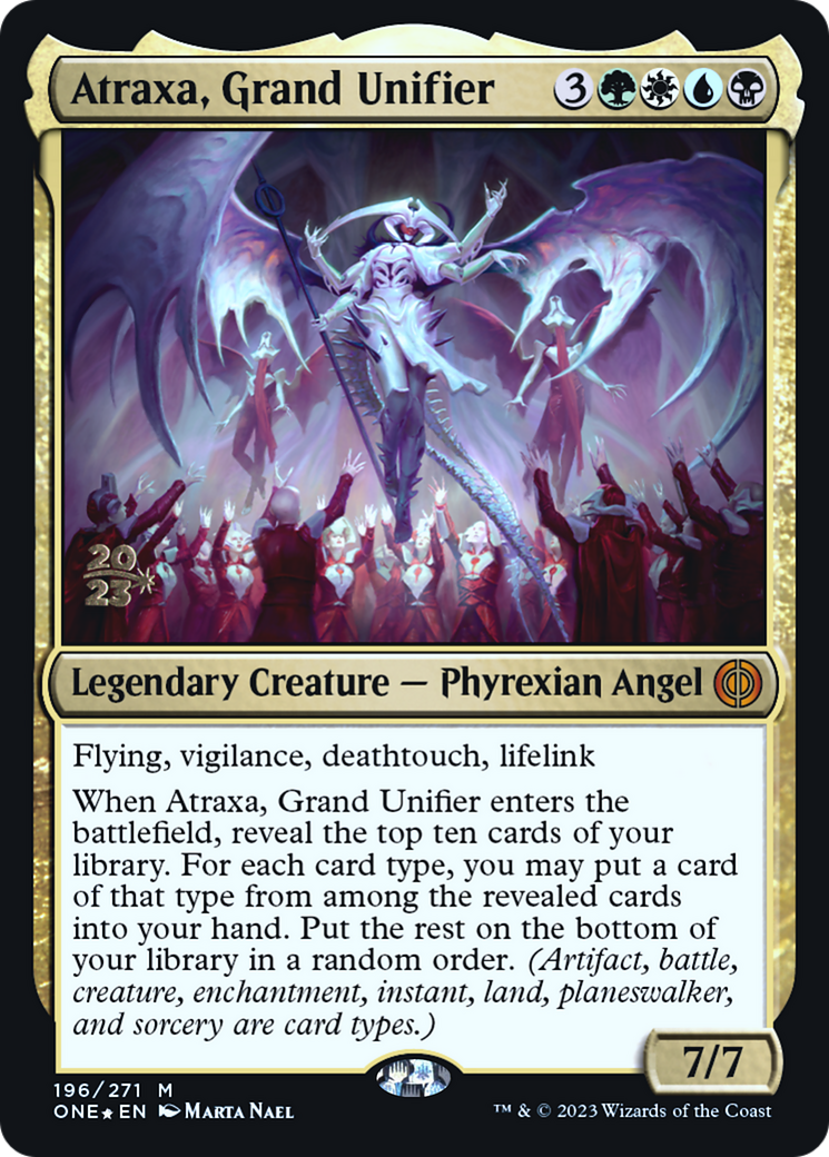 Atraxa, Grand Unifier (PRE-196S) [Phyrexia: All Will Be One Promos] Foil
