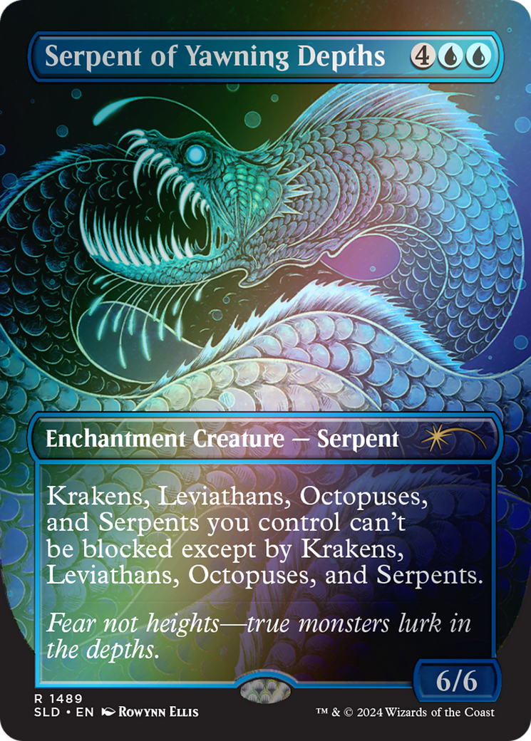 Serpent of Yawning Depths (Rainbow Foil) (SLD-1489★) (Borderless) [Secret Lair Drop] Foil