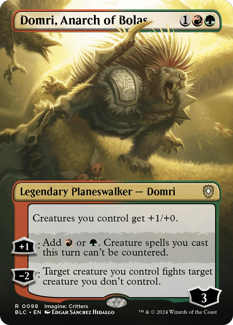 Domri, Anarch of Bolas (BLC-098) [Bloomburrow Commander] (Borderless) Foil