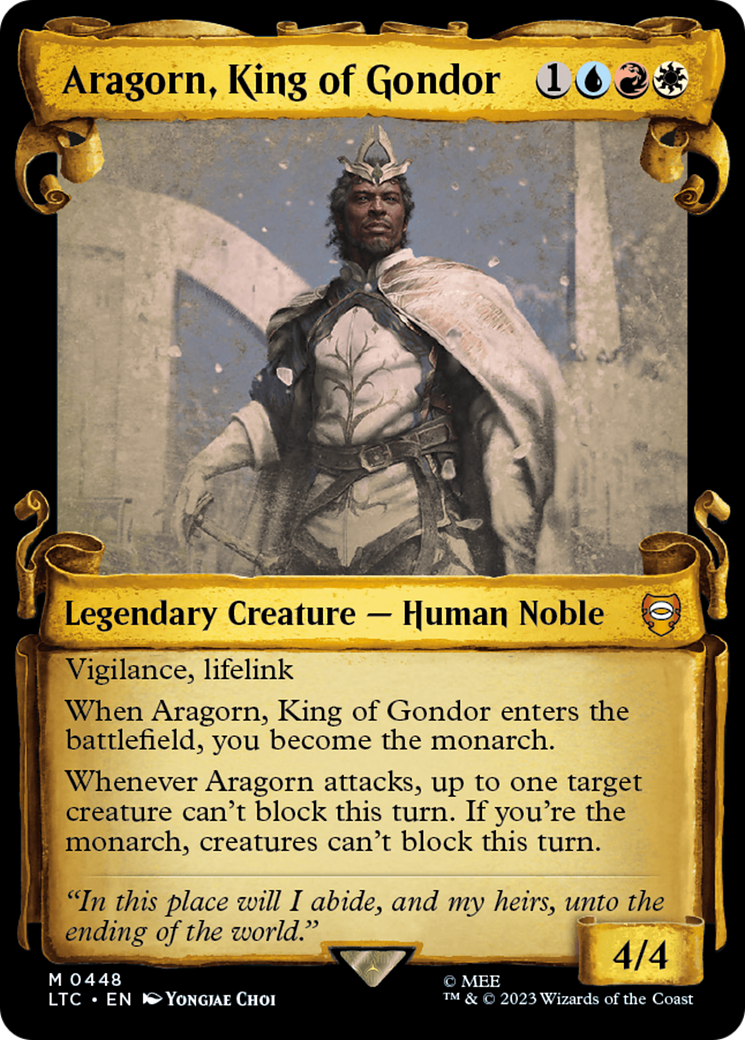 Aragorn, King of Gondor (LTC-448) [Tales of Middle-earth Commander]: (Showcase)