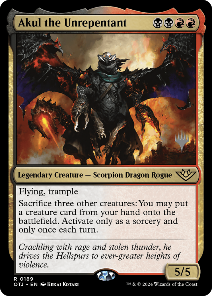 Akul the Unrepentant (PPOTJ-189P) [Outlaws of Thunder Junction Promos] Foil