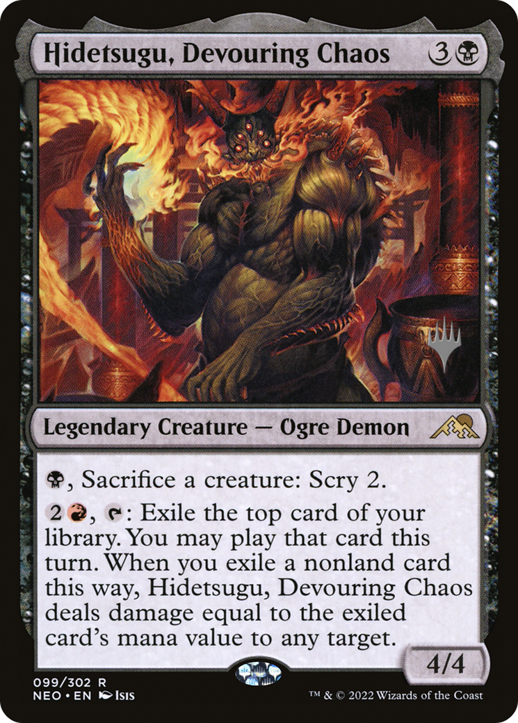 Hidetsugu, Devouring Chaos (PPNEO-99P) [Kamigawa: Neon Dynasty Promos] Foil