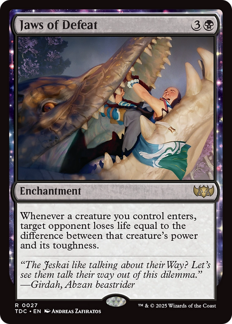 Jaws of Defeat (TDC-027) [Commander: Tarkir: Dragonstorm]: (enchantment)