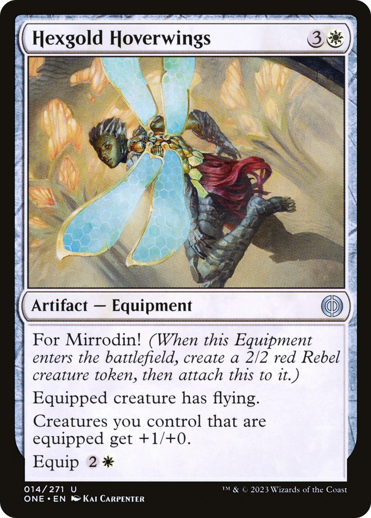 Hexgold Hoverwings (ONE-014) [Phyrexia: All Will Be One] Foil