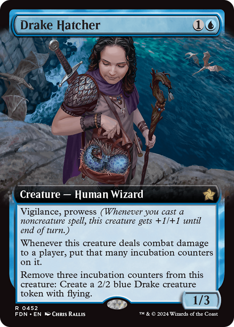 Drake Hatcher (FDN-452) [Foundations]: (Extended Art) Foil