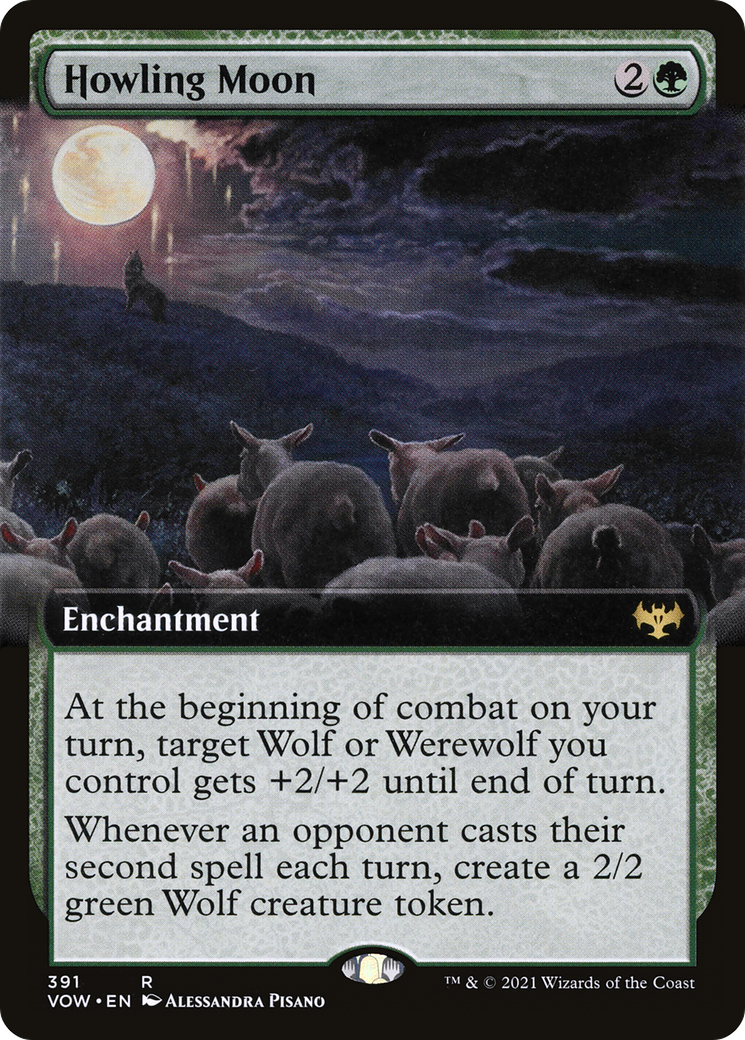 Howling Moon (Extended Art) (VOW-391) [Innistrad: Crimson Vow]