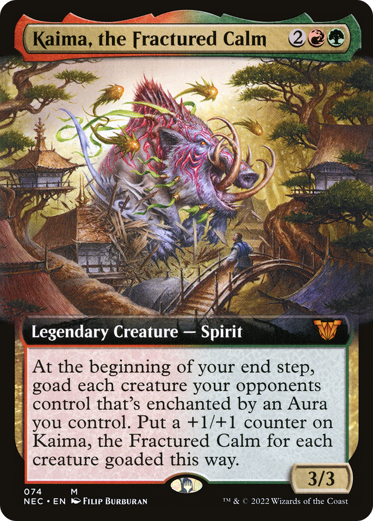 Kaima, the Fractured Calm (NEC-074) [Neon Dynasty Commander]: (Extended Art)
