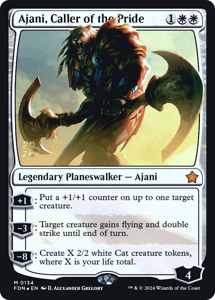 Ajani, Caller of the Pride (PRE-134) [Prerelease Cards] Foil