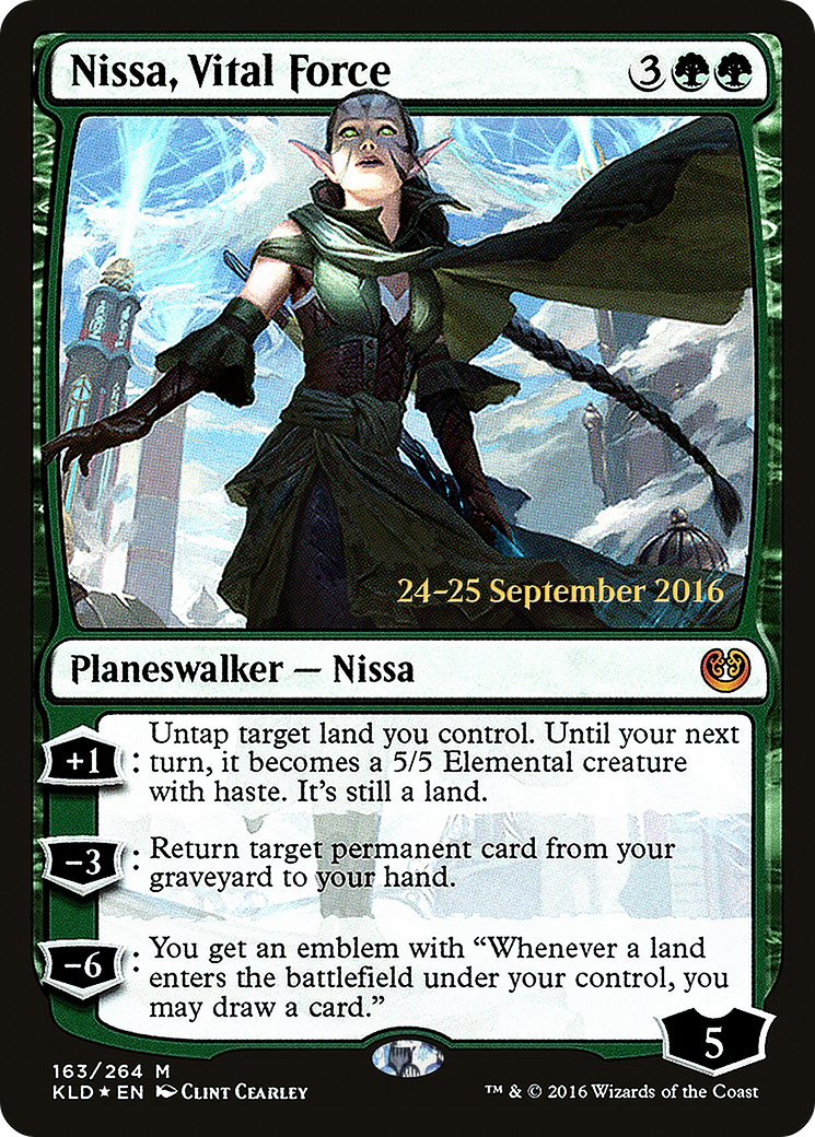Nissa, Vital Force (PRE-163S) [Kaladesh Promos] Foil
