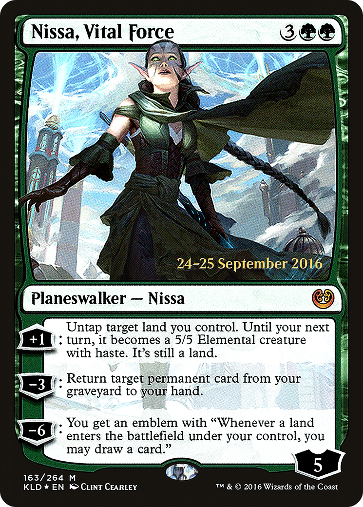 Nissa, Vital Force (PRE-163S) [Kaladesh Promos] Foil