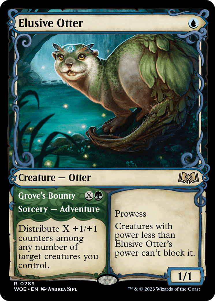 Elusive Otter // Grove's Bounty (WOE-289) [Wilds of Eldraine]: (Showcase)