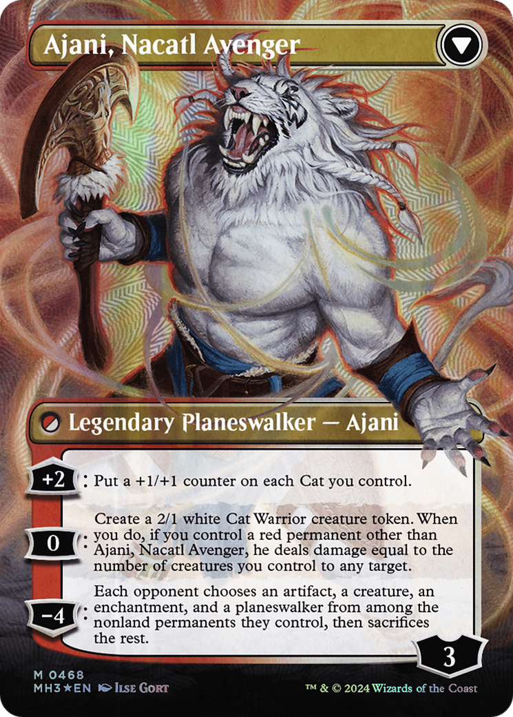 Ajani, Nacatl Pariah // Ajani, Nacatl Avenger (MH3-468) [Modern Horizons 3] (Borderless) Foil