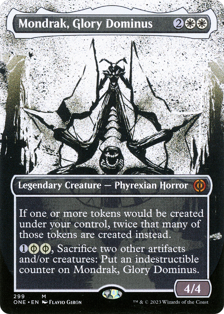 Mondrak, Glory Dominus (ONE-299) [Phyrexia: All Will Be One]: (Showcase) (Borderless) Foil