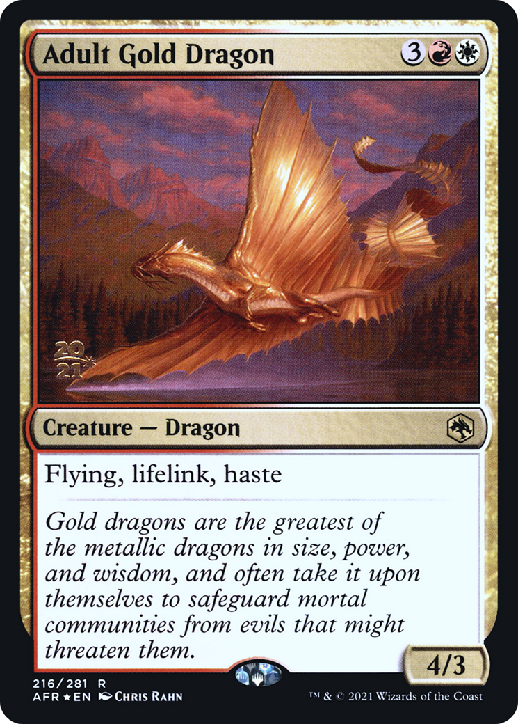 Adult Gold Dragon (PRE-216S) [Adventures in the Forgotten Realms Promos] Foil