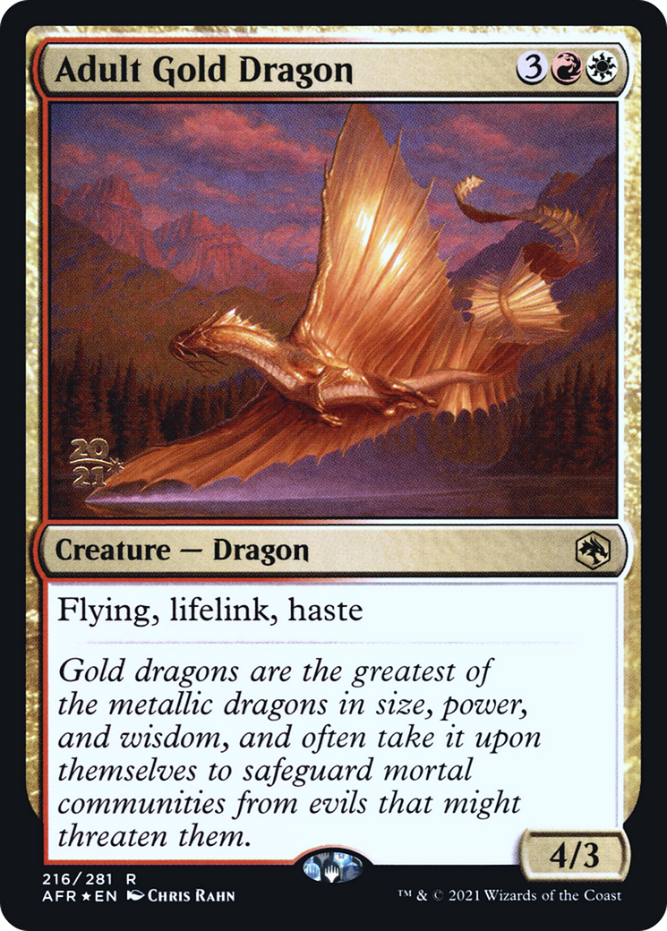 Adult Gold Dragon (PRE-216S) [Adventures in the Forgotten Realms Promos] Foil