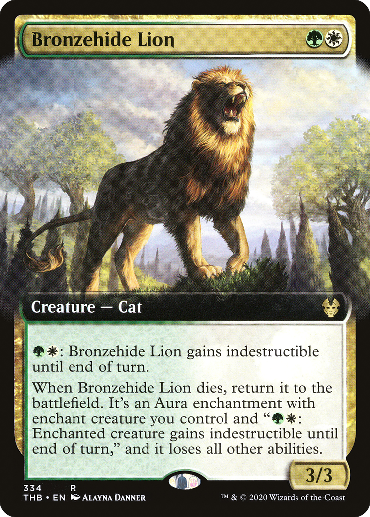 Bronzehide Lion (THB-334) [Theros Beyond Death]: (Extended Art) Foil