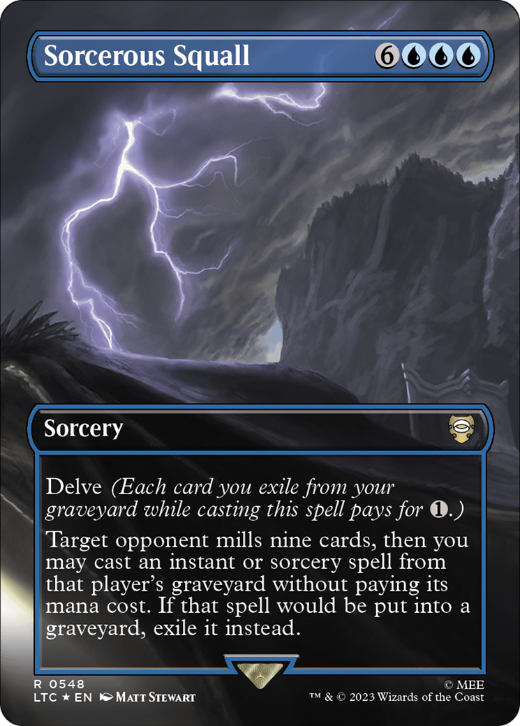 Sorcerous Squall (Borderless) (Surge Foil) (LTC-548) [Tales of Middle-earth Commander] (Borderless) Foil